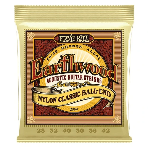 Ernie Ball 2069 Earthwood Nylon 80/20 Bronze Classical / Folk Guitar Strings 1 Ernie Ball 2069 Earthwood Nylon 80/20 Bronze Classical / Folk Guitar Strings