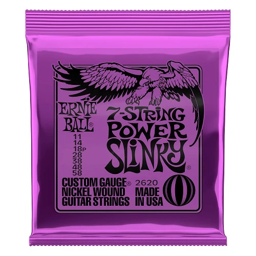 Ernie Ball 2620 Power Slinky 7-String Nickel Wound Electric Guitar Strings 1 Ernie Ball 2620 Power Slinky 7-String Nickel Wound Electric Guitar Strings
