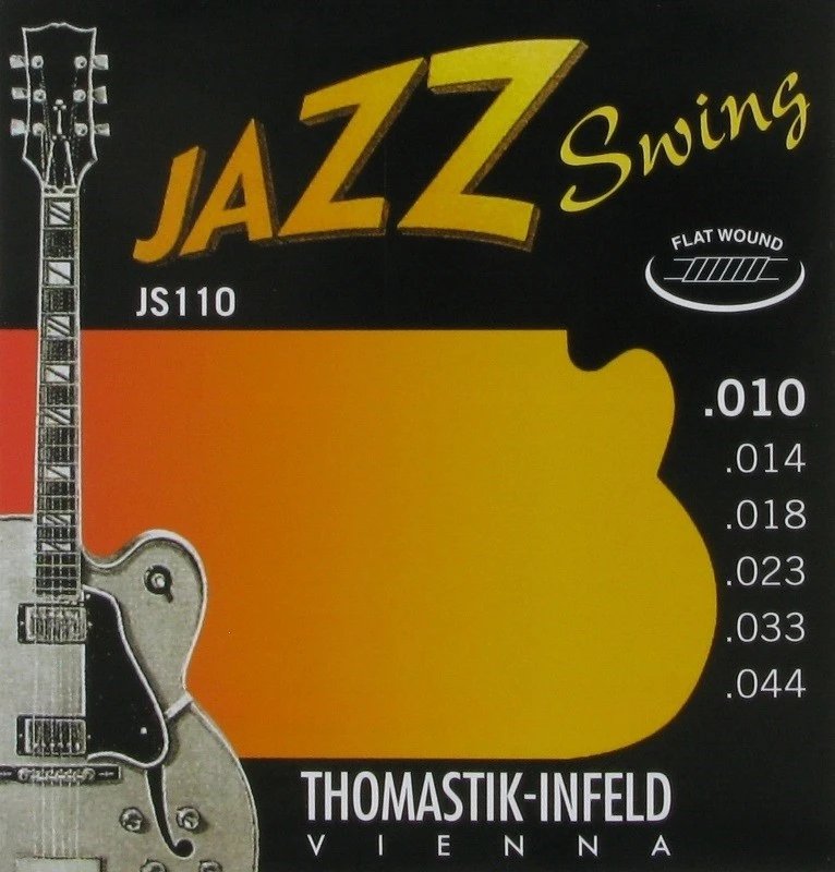 Thomastik Infeld JS110 Jazz Swing Flatwound Extra Light 6-String Electric Guitar Set 1 Thomastik Infeld JS110 Jazz Swing Flatwound Extra Light 6-String Electric Guitar Set