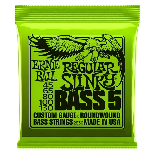 Ernie Ball 2836 Slinky 5-String Bass Guitar Strings .045-.130 1 Ernie Ball 2836 Slinky 5-String Bass Guitar Strings .045-.130