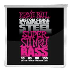 Ernie Ball Super Slinky Stainless Steel Electric Bass Strings 45-100 Gauge