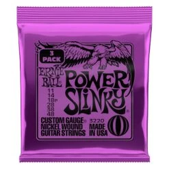 Ernie Ball 3220 Power Slinky Nickel Wound Electric Guitar Strings 3 Pack 11-48