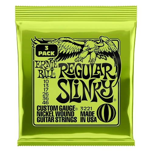 Ernie Ball 3221 Regular Slinky Nickel Wound Electric Guitar Strings 3 Pack 10-46 1 Ernie Ball 3221 Regular Slinky Nickel Wound Electric Guitar Strings 3 Pack 10-46