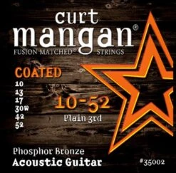 Curt Mangan 35002 Coated 10-52 Acoustic Guitar Strings Set