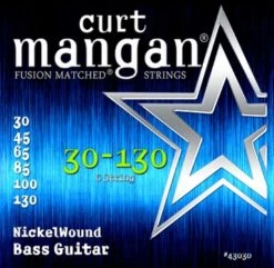Curt Mangan 43030 30-130 Gauge Bass Guitar Strings 6 String Set