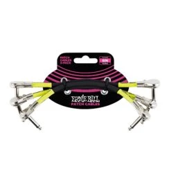 Ernie Ball 6″ Flat Angle / Flat Angle Patch Cable 3-Pack Black