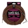 Ernie Ball 25′ Braided Straight / Angle Instrument Cables Black / Orange