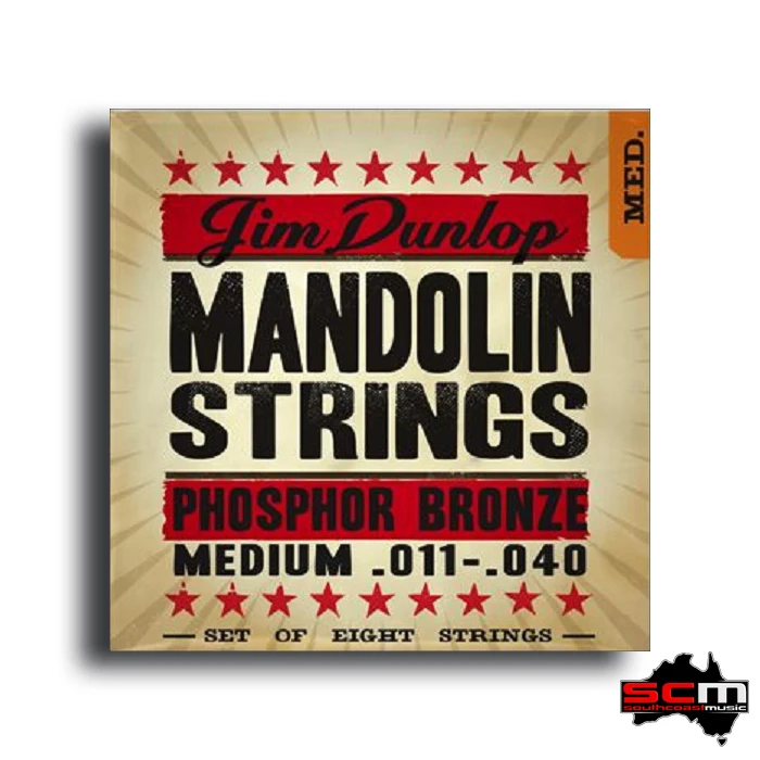 Jim Dunlop DMP11 Mandolin Strings Phosphor Bronze Medium 11-40 Loop Ends 1 Jim Dunlop DMP11 Mandolin Strings Phosphor Bronze Medium 11-40 Loop Ends