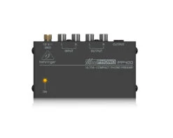 Behringer Microphono PP400 Phono Preamp Turntable Signal Feed RCA TRS 12V