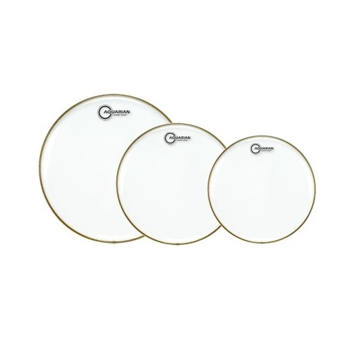 Aquarian ROCK Drum Skin Heads 3 Pack CC-A CLASSIC CLEAR 12″+13″+14″ DrumSkins 1 Aquarian ROCK Drum Skin Heads 3 Pack CC-A CLASSIC CLEAR 12″+13″+14″ DrumSkins