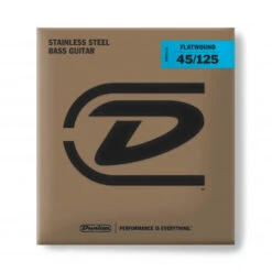 Dunlop DBFS45125 Flatwound Bass Guitar Strings 5 String Set 45-125 Gauge