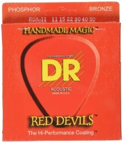DR RDA-11 Extra Life Red Devils Coated Acoustic Guitar Strings 11-50 Light