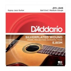 D’Addario Silverplated Wound Gypsy Jazz Acoustic Guitar Strings Medium EJ83M