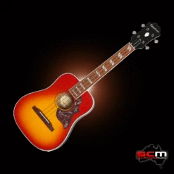 Epiphone Hummingbird Acoustic Electric Tenor Ukulele With Gigbag Faded Cherry Burst