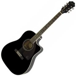 AJ220SCE Epiphone Acoustic Electric Guitar Solid Spruce Top Ebony Black