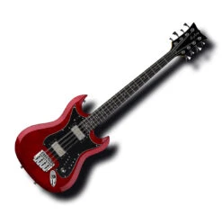 Hagstrom Retroscape H8-II 8 String Bass Guitar Wild Cherry Finish With Fitted Case