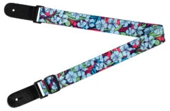 UKULELE STRAP BLUE HAWAIIAN FLOWERS -SCMUSIC LS306 v scm