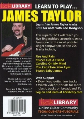 Lick Library Learn To Play James Taylor Guitar Tutorial 2 DVD Set 2 Lick Library Learn To Play James Taylor Guitar Tutorial 2 DVD Set - Image 2