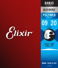Elixir 11600 Banjo 5 String Set 9-20 Nickel PolyWeb Light Strings