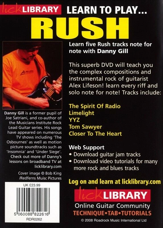 Lick Library Learn To Play RUSH Electric Guitar Tutorial DVD RDR0262 2 Lick Library Learn To Play RUSH Electric Guitar Tutorial DVD RDR0262 - Image 2