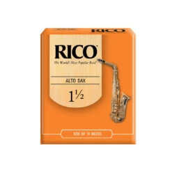 Rico Reeds Alto Saxophone 10 Pack Orange Box 1.5 Size Alto Sax Reeds