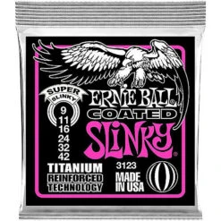 Ernie Ball Super Slinky Coated Titanium RPS Electric Guitar Strings 9-42 Gauge