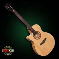 Sanchez SFC18L Small Body Acoustic/Electric Guitar With Gig Bag, Strap, Cable, Picks And Pro-SCM Professional Setup Natural Satin