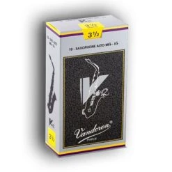 Vandoren V12 Eb Alto Saxophone 3.5 Strength Reed Box Of 10 Reeds