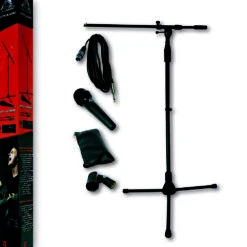 MPKAMS1 Microphone & Stand Package Includes Mic & Carry Case, Boom Mic Stand, Cable & Clip