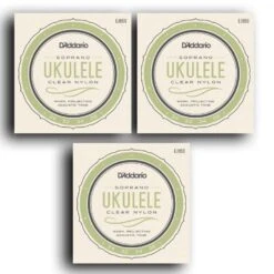 Daddario EJ65 Ukulele String Set Pro-Arte Clear Nylon Soprano Strings THREE Sets
