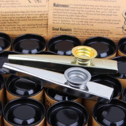 Clarkes SILVER Tinplate Kazoo In Individual Cylinder With Instructions -SCMUSIC duo kazzon scm 1
