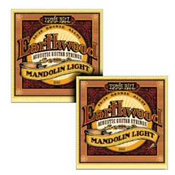 TWIN PACK Of Ernie Ball 2067 Earthwood Mandolin Strings Loop End Light 80/20 Bronze 09-34