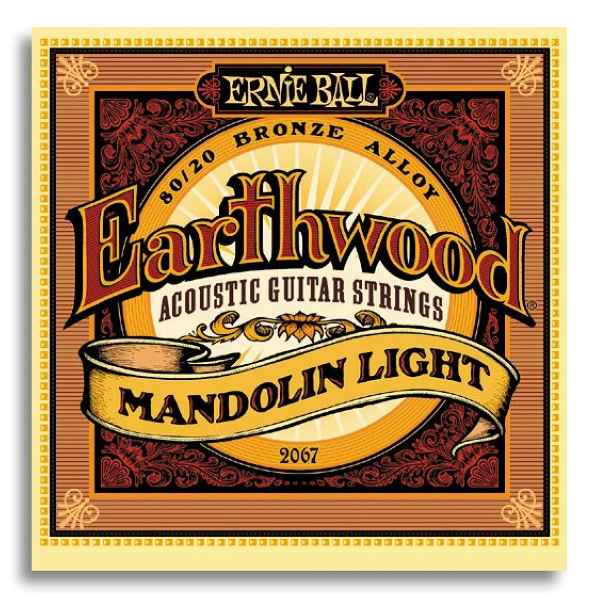 Ernie Ball 2067 Earthwood Mandolin Strings Loop End Light 80/20 Bronze .009″-.034″ 1 Ernie Ball 2067 Earthwood Mandolin Strings Loop End Light 80/20 Bronze .009″-.034″
