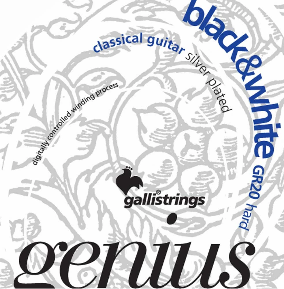 Galli Classical Guitar Strings Silver Plated Basses Black Trebles Hard Tension 1 Galli Classical Guitar Strings Silver Plated Basses Black Trebles Hard Tension