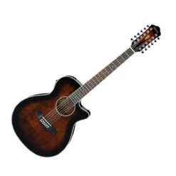 Ibanez AEG1812 MKII DVS 12 String Grand Auditorium Style Acoustic Electric Guitar With Cutaway Dark Violin Sunburst