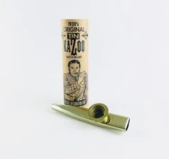 Clarkes GOLD Tinplate Kazoo In Individual Cylinder With Instructions