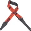 Levys Sonicart Red With Skulls Guitar Strap