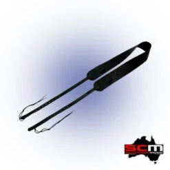 Black Leather Banjo Strap Cradle Style Tie-on Ends Black Adjustable Length Made In The USA