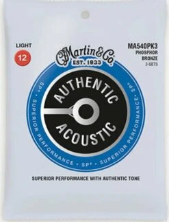 Martin Acoustic Authentic 3 Pack Light 12-54 92/8 Phosphor Bronze.
