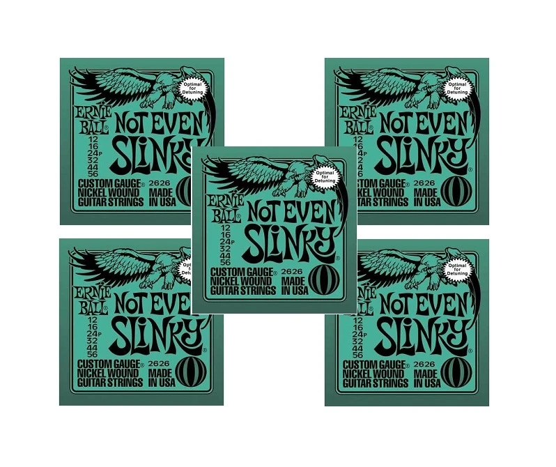 5 X Sets NOT EVEN SLINKY 2626 ERNIE BALL ELECTRIC GUITAR STRINGS SET 12-56 1 5 X Sets NOT EVEN SLINKY 2626 ERNIE BALL ELECTRIC GUITAR STRINGS SET 12-56