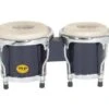 PERCUSSION 4-5″ Inch BLUE MINI BONGO DRUMS PAIR NATURAL SKINS BONGOS