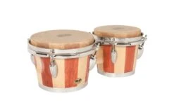 PERCUSSION 7-8″ BONGO DRUMS PAIR NATURAL HIDE SKINS BONGOS 7-8 INCH
