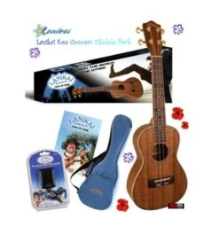 LANIKAI KOA CONCERT UKULELE PACK UKE PACKAGE With ACCESSORIES