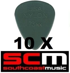 10 X .73mm NYLON GREY GUITAR PICKS By JIM DUNLOP 10 X PLECTRUMS