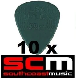 10 X .88mm NYLON GREY GUITAR PICKS By JIM DUNLOP 10 X PLECTRUMS