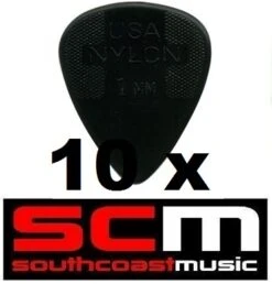 10 X 1.00mm NYLON GREY GUITAR PICKS By JIM DUNLOP 10 X PLECTRUMS