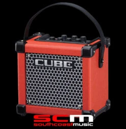 RED ROLAND CUBE MICRO GX PORTABLE BUSKER GUITAR AMPLIFIER WITH FREE APPS!