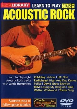LEARN TO PLAY EASY ACOUSTIC ROCK VOLUME 1 GUITAR LICK LIBRARY DVD TUITIONAL
