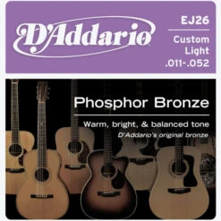 D’ADDARIO EJ26 CUSTOM LIGHT STRING SET DADDARIO ACOUSTIC GUITAR STRINGS 11 – 52