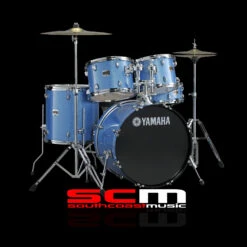 Yamaha Gigmaker Rock 22 Drum Kit Blue Ice Glitter Finish With Paiste Cymbals